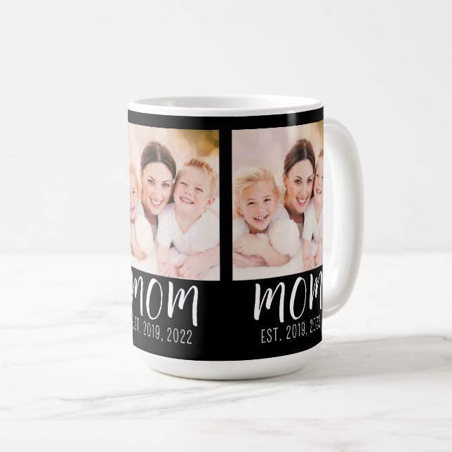 Caneca De Café Mãe Estabelecida Roteiro Preto 3 Foto  (Frente Esquerda)