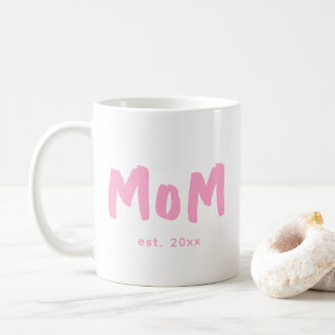 Caneca De Café Mãe Estabelecida Tipografia Rosa Nova Mãe