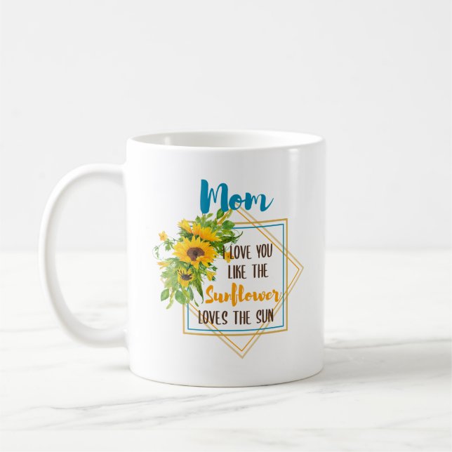 Caneca De Café Mãe Eu Te Amo Como O Girassol Ama O Sol (Esquerda)