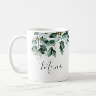 Caneca De Café Mãe Eucalyptus Foliage Modern Watercolor
