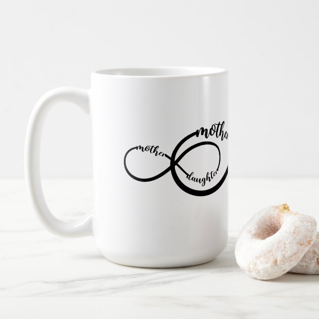 Caneca De Café Mãe Filha Infinita (Com Donut)