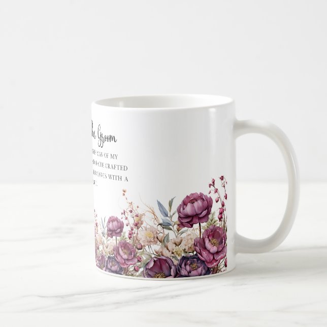 Caneca De Café Mãe Floral Burgundy Da Mug De Groom (Direita)