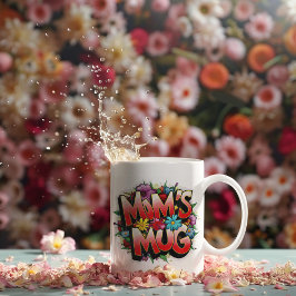 Caneca De Café Mãe Floral Urbano Grafite Mug