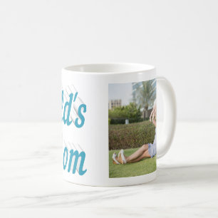 Caneca De Café Mãe Foto do céu azul Texto azul Café Mug