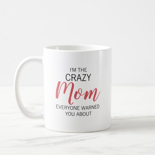 Caneca De Café Mãe Louca Nome Personalizado (Esquerda)