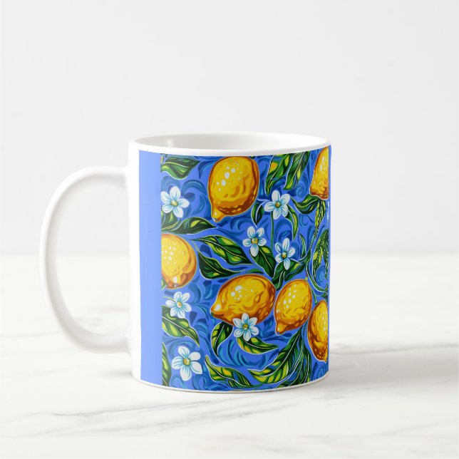 Caneca De Café Mãe mãe Cozinha azul e amarelo (Esquerda)