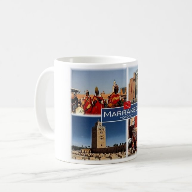 Caneca De Café MÃE Marrocos - Marraquexe - Coffee Mug (Frente Esquerda)