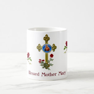 Caneca De Café Mãe Mary Cross Caffee Mug