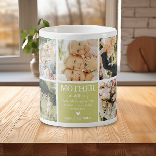 Caneca De Café Mãe Moderna e Bonita Definição de Colagem de Fotog