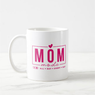 Caneca De Café Mãe Modo Engraçado Simples Tipografia de Script Mo