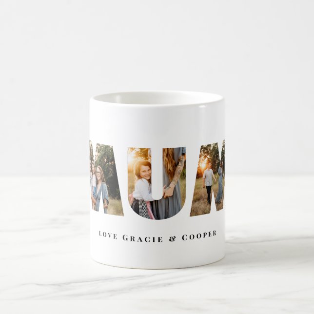 Caneca De Café Mãe multifoto, dia de as mães elegante moderno (Centro)