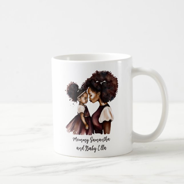 Caneca De Café Mãe negra personalizada e filha (5) (Direita)