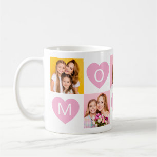 Caneca De Café Mãe Nós Te Amamos Nomes das Crianças Colagem de Fo