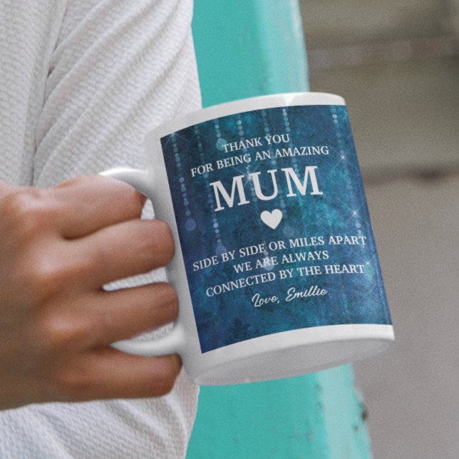 Caneca De Café Mãe Obrigado Mensagem Sensata Personalizada (Mum Thank You Heartfelt Message Personalized Coffee Mug
)