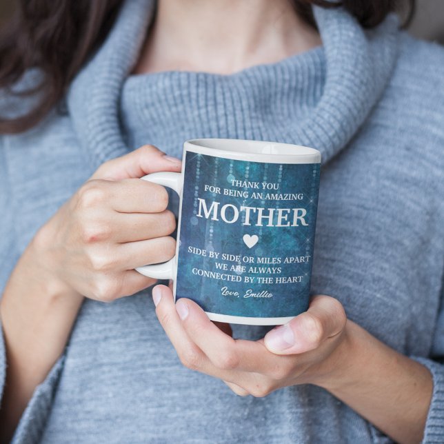 Caneca De Café Mãe Obrigado Mensagem Sensata Personalizada (Mother Thank You Heartfelt Message Personalized Coffee Mug
)