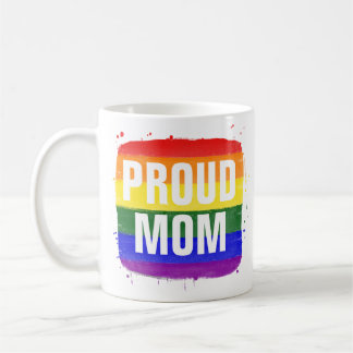 Caneca de café Mãe Orgulhosa Bandeira LGBTQ