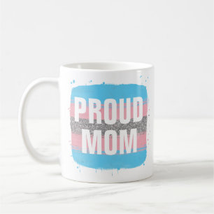 Caneca de café Mãe Orgulhosa da Bandeira Transgêne