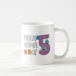 Caneca De Café Mãe Orgulhosa de Cinco