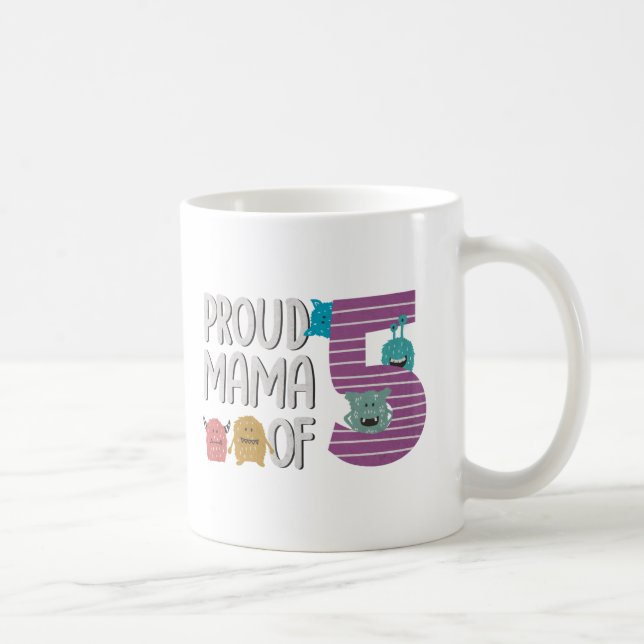 Caneca De Café Mãe Orgulhosa de Cinco (Direita)