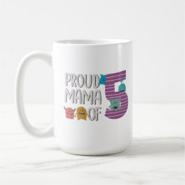 Caneca De Café Mãe Orgulhosa dos Cinco