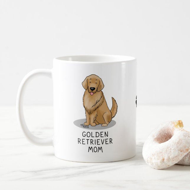 Caneca De Café Mãe ouro de Retriever (Com Donut)