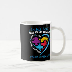 Caneca De Café Mãe Pai Eu Visto Azul Para Meu Autismo Filha