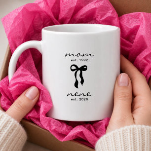 Caneca De Café Mãe para Nene Mug Laço Rosa Listras