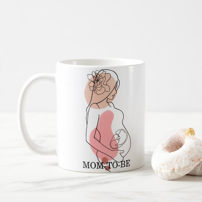 Caneca De Café Mãe Para Ser Personalizada LineArt Boho Mug (Com Donut)