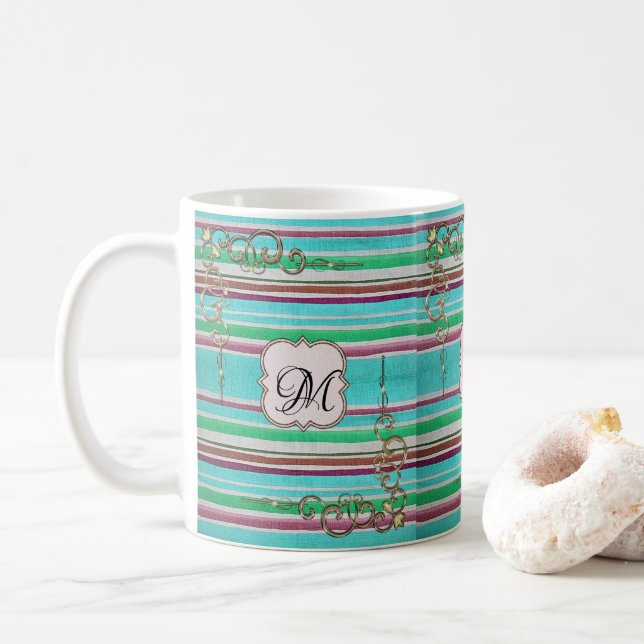 Caneca De Café Mãe Pastel Stripe Mug (Com Donut)
