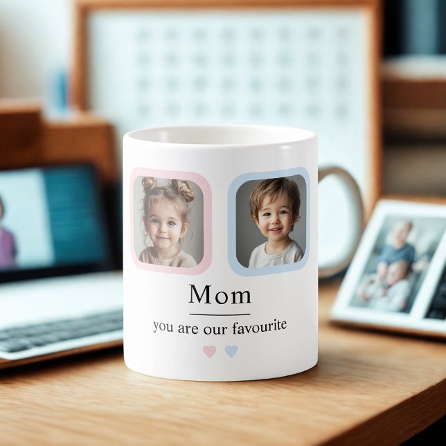 Caneca De Café Mãe Personalizada com 2 Crianças Fotografias Você  (Criador carregado)