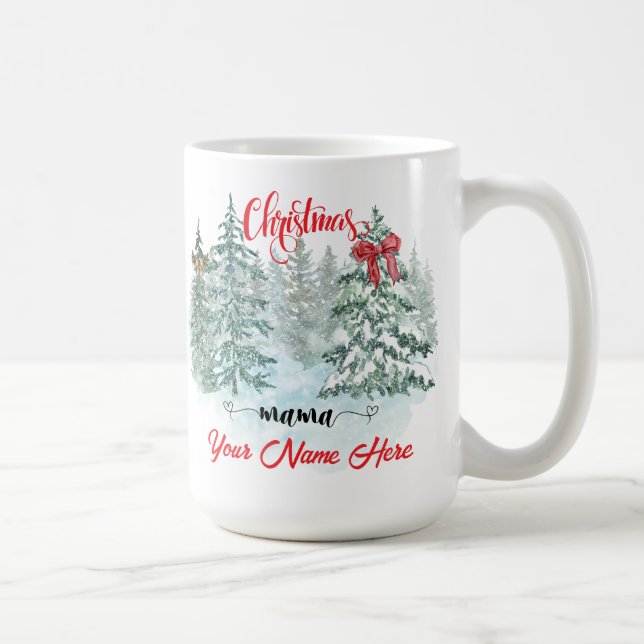 Caneca De Café Mãe Personalizada de Feriado de Natal Personalizad (Direita)