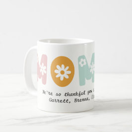 Caneca De Café Mãe personalizada Momma Floral Pastel Cores Mãe