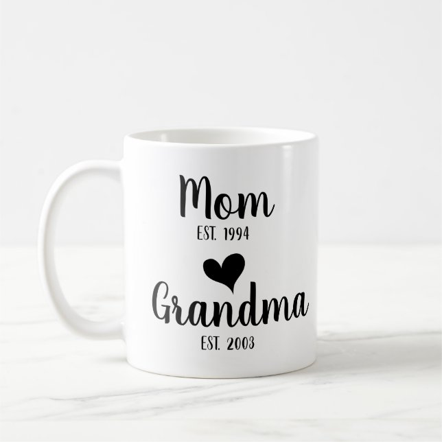 Caneca De Café Mãe Personalizada, Vovó, Vovó Primeira Vez (Esquerda)