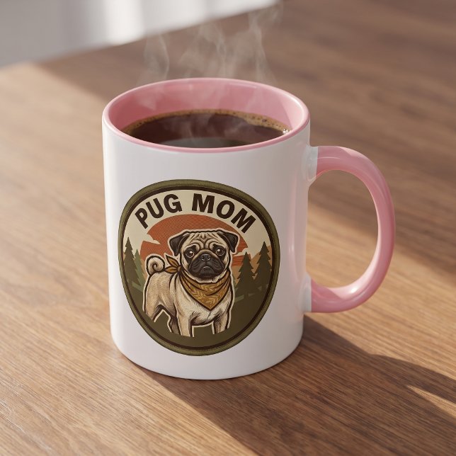 Caneca de Café Mãe Pug | Presente de Mãe de Cachor (Criador carregado)