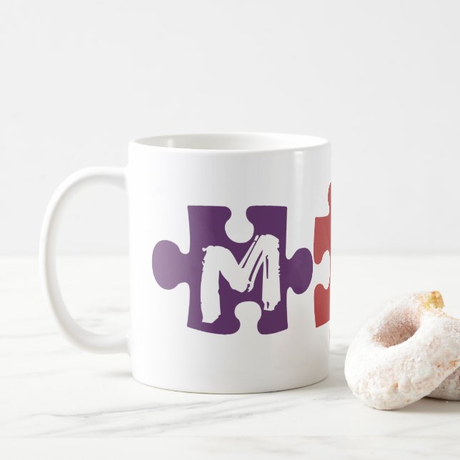 Caneca De Café mãe quebra-cabeça (Com Donut)