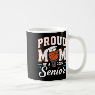 Caneca De Café Mãe Sênior Orgulhosa da Turma de 2026 Sketll Gradu