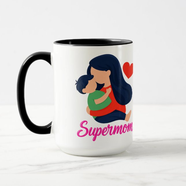 Caneca de Café Mãe Super Fofa e Filho (Esquerda)