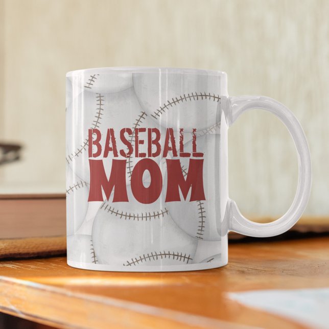 Caneca De Café Mãe Típica de Baseball Cute (Criador carregado)