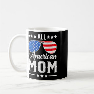 Caneca De Café Mãe totalmente americana 4 de julho Patriótico eng