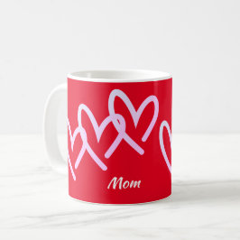 Caneca De Café Mãe Triple Red Heart