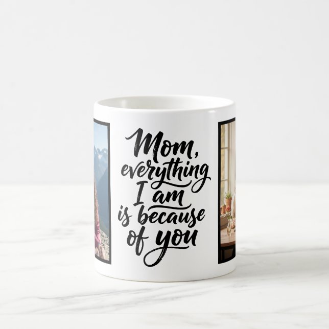 Caneca De Café Mãe Tudo O Que Eu Sou Pincel Script 2 Foto (Centro)