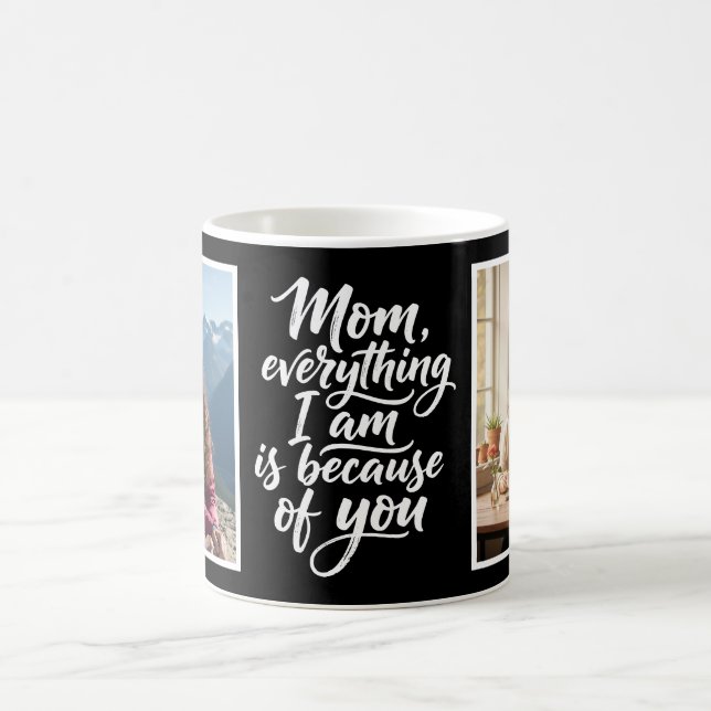 Caneca De Café Mãe Tudo O Que Eu Sou Pincel Script 2 Foto Preto (Centro)