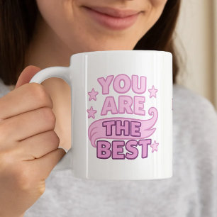 Caneca De Café Mãe você é a melhor rosa roxo