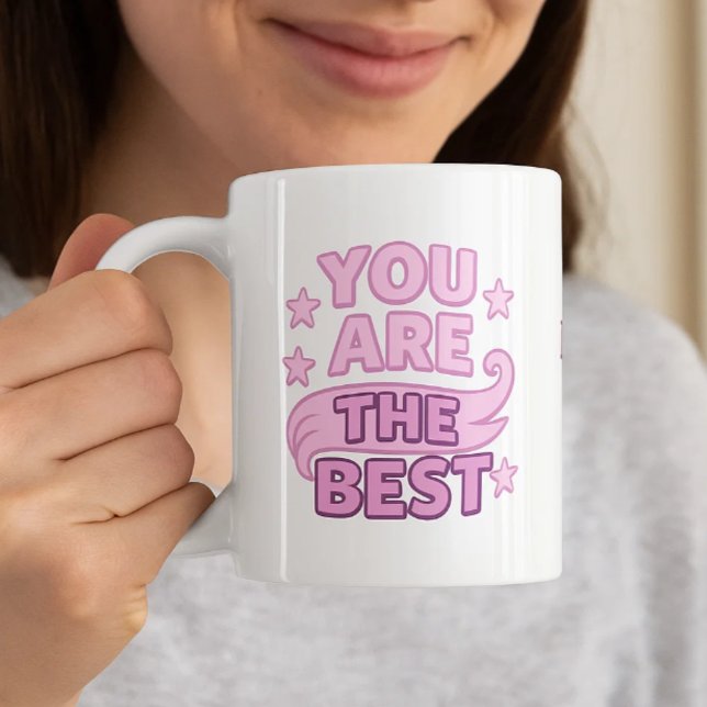 Caneca De Café Mãe você é a melhor rosa roxo (Criador carregado)