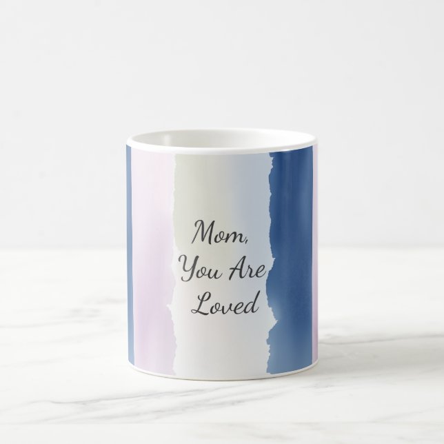 Caneca De Café Mãe Você É Amada Bloco de Cores Pastel (Centro)