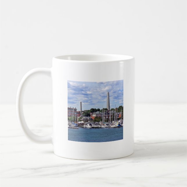 Caneca De Café Mães de Boston - Marina com Monumento Bunker Hill (Esquerda)