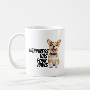 Caneca De Café Mães e Pais de Corgi Brincalhões "Felicidade Tem Q