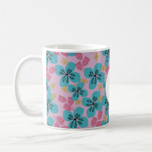 Caneca De Café mães personalizadas floral elegante rosa moderno