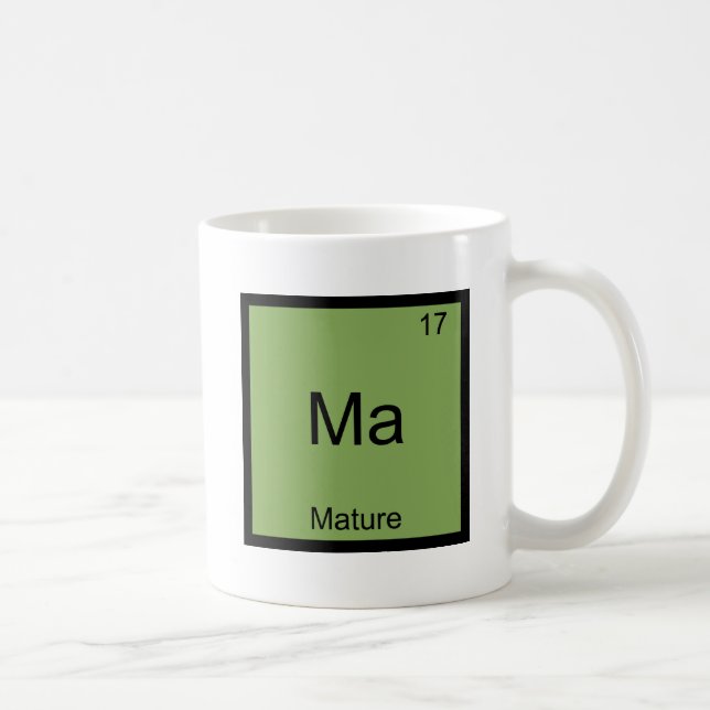 Caneca De Café Mães - Símbolo de Elemento de Química Engraçado Ma (Direita)
