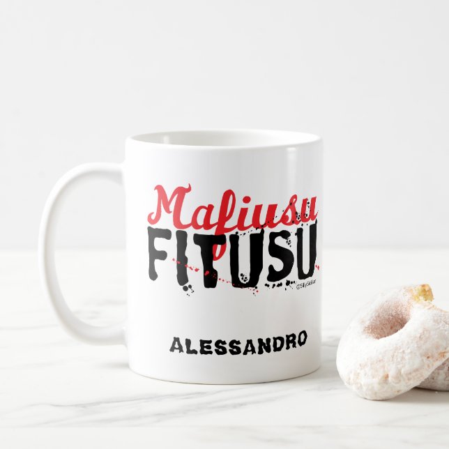 Caneca De Café Mafiusuário Fitusu Funny Sicilian Say (Com Donut)